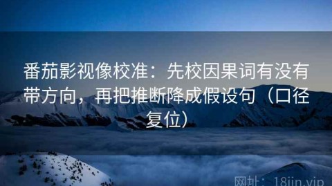 番茄影视像校准：先校因果词有没有带方向，再把推断降成假设句（口径复位）