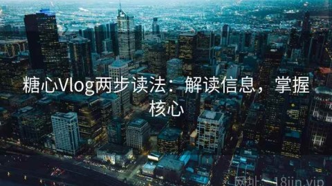糖心Vlog两步读法：解读信息，掌握核心