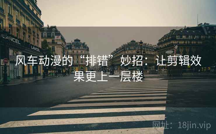 风车动漫的“排错”妙招：让剪辑效果更上一层楼