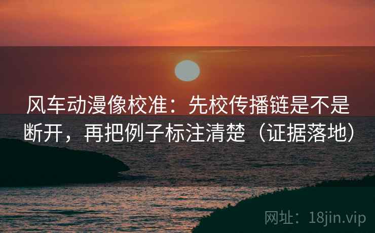 风车动漫像校准：先校传播链是不是断开，再把例子标注清楚（证据落地）