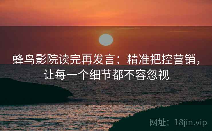 蜂鸟影院读完再发言:精准把控营销,让每一个细节都不容忽视 蜂鸟影院读完再发言:精准把控营销,让每一个细节都不容忽视