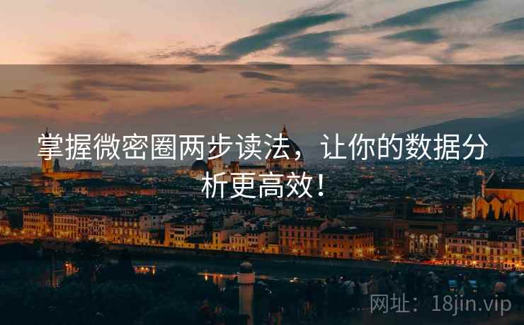 掌握微密圈两步读法,让你的数据分析更高效! 掌握微密圈两步读法,让你的数据分析更高效!