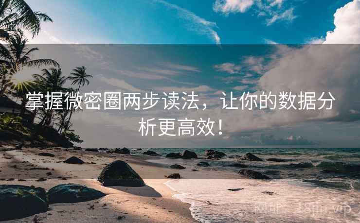 掌握微密圈两步读法,让你的数据分析更高效! 掌握微密圈两步读法,让你的数据分析更高效!